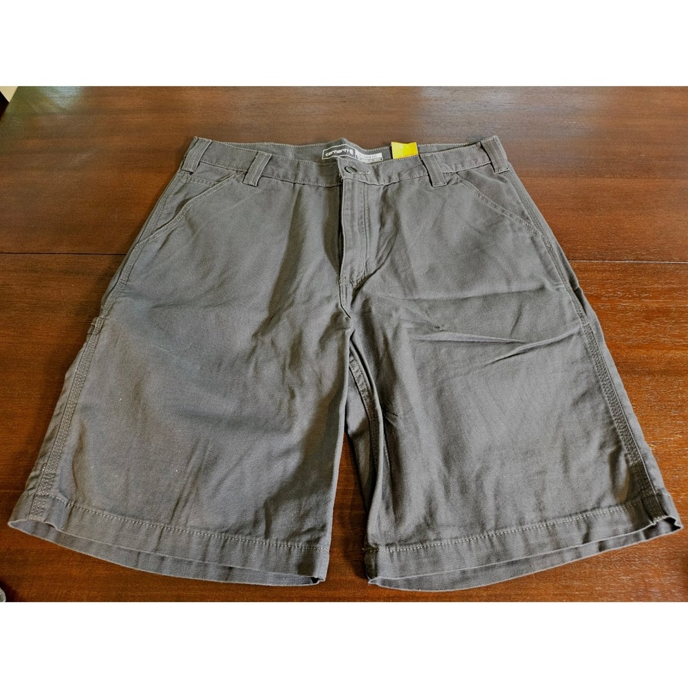 Carhartt Rugged Flex Canvas Work Shorts Mens 36 Gray Relaxed Fit 102514-M